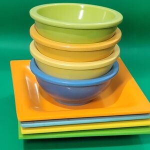 Colorful Small Bowl and Plate Serving Set
